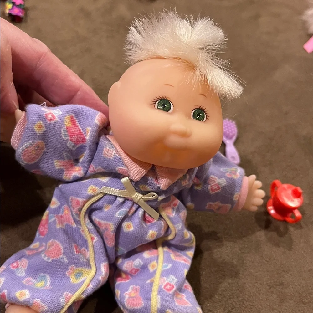 Vintage Cabbage Patch Magic Nursery cradle and mini doll